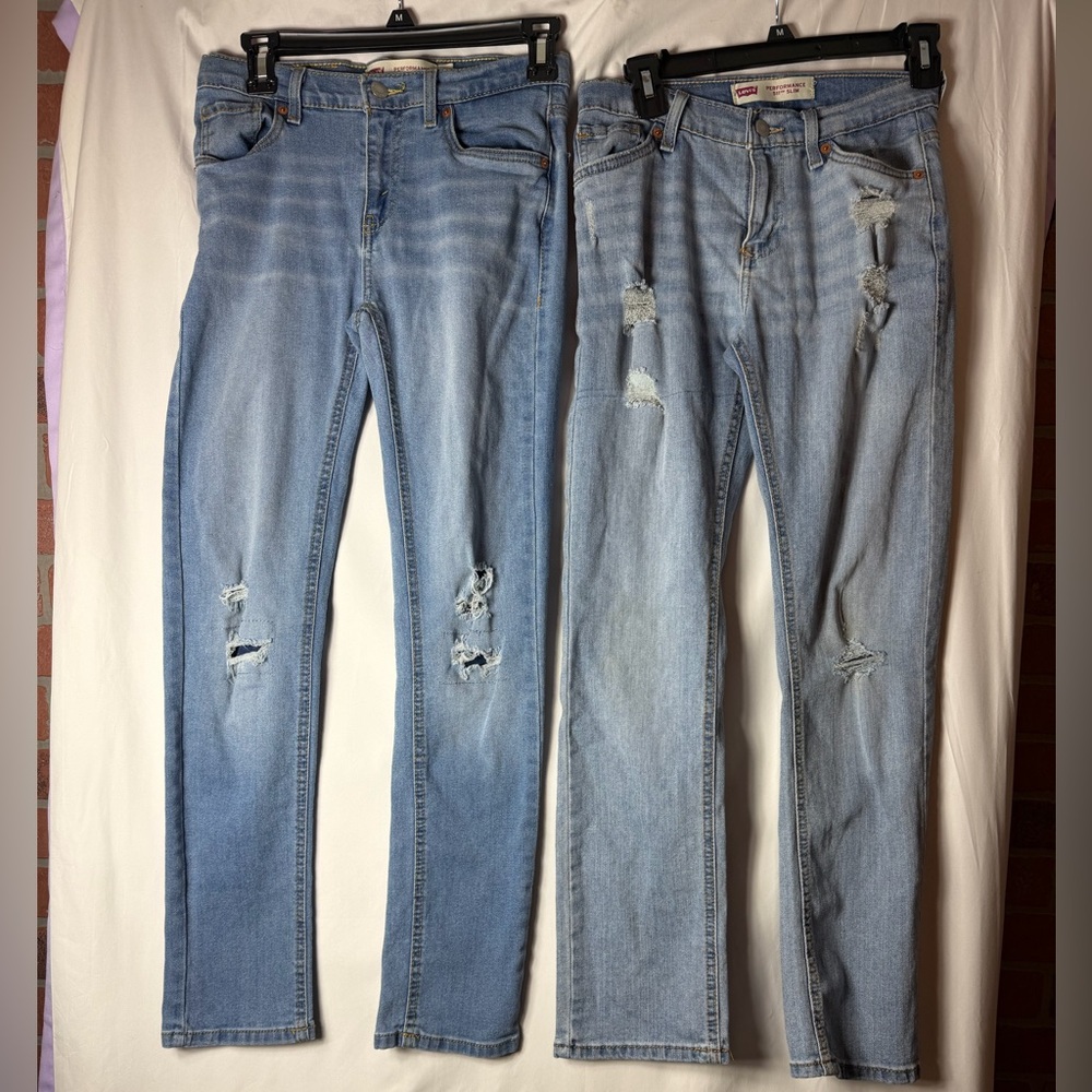 Levi's Boys 14 Light Blue Jeans (2 pair bundle)